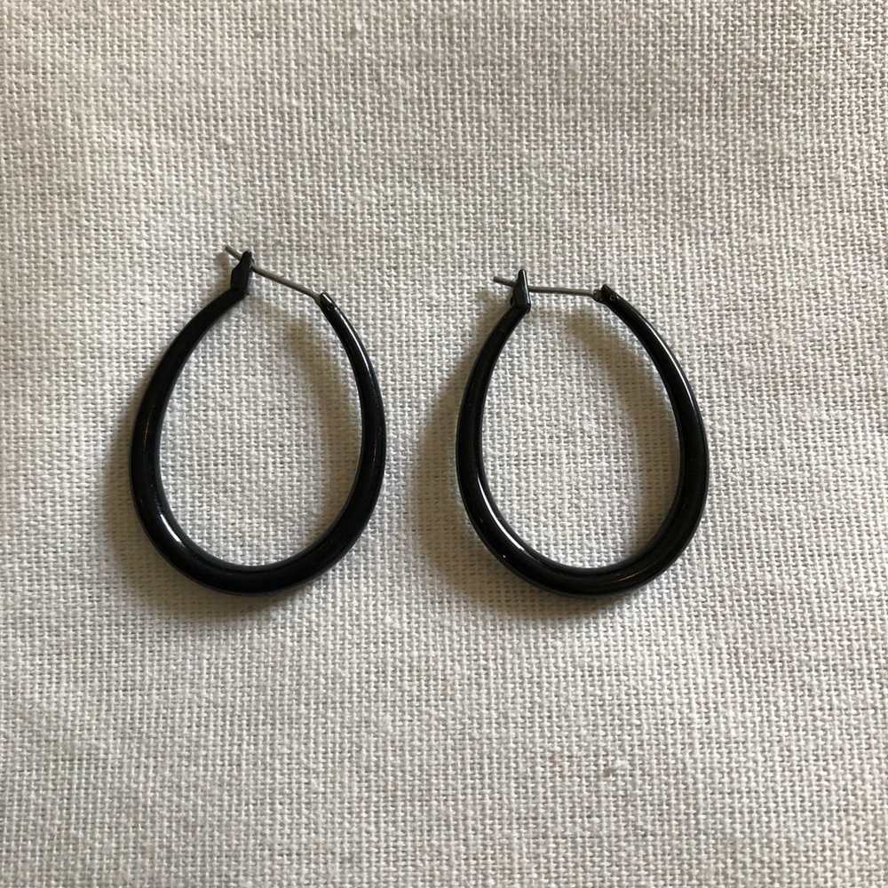 Black hoop earrings